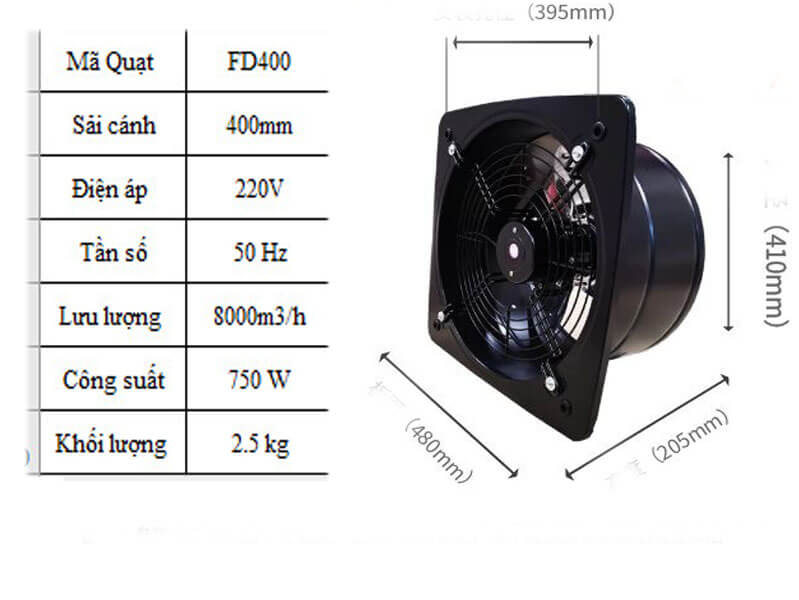quạt hút mùi công nghiệp FD400